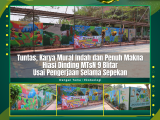 Tuntas, Karya Mural Indah dan Penuh Makna Hiasi Dinding MTsN 9 Blitar Usai Pengerjaan Selama Sepekan